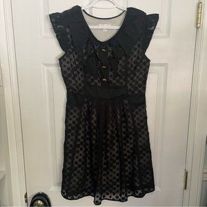 Vintage Dahlia Black Polka dotMini Dress 100% Cotton Small